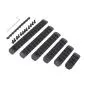 Preview: Polymer 20mm Rail Set Black mit 6 Stück für Keymod und M-Lok